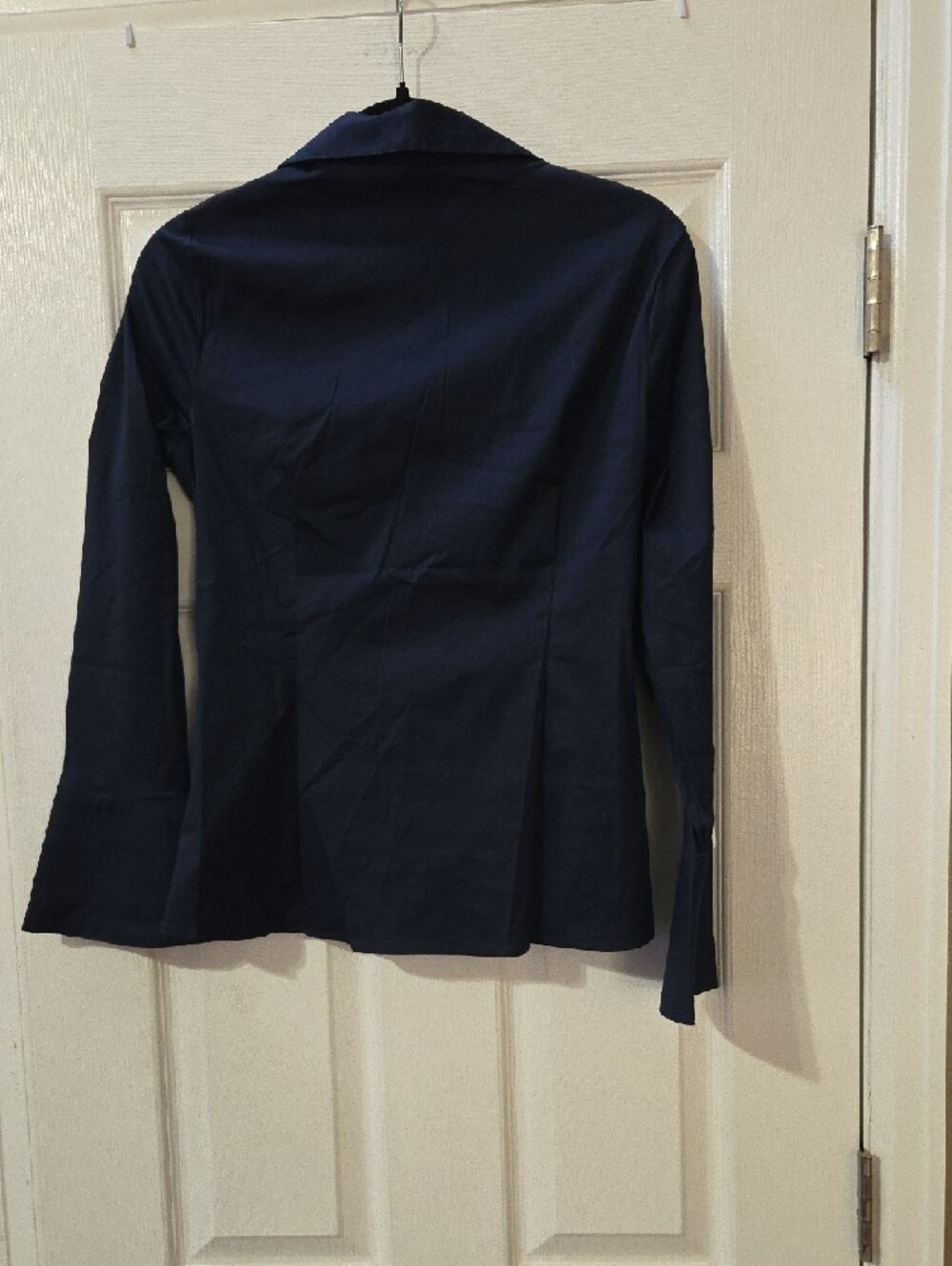 White House Black Market Navy Button-Up Top - Picture 7 of 8